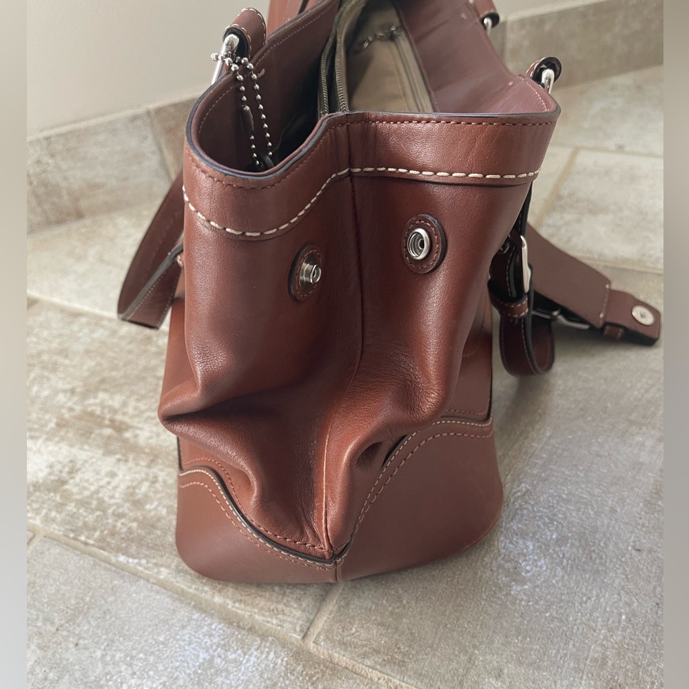 Coach Hampton Brown Leather Shoulder/Satchel Bag - Picture 12 of 15